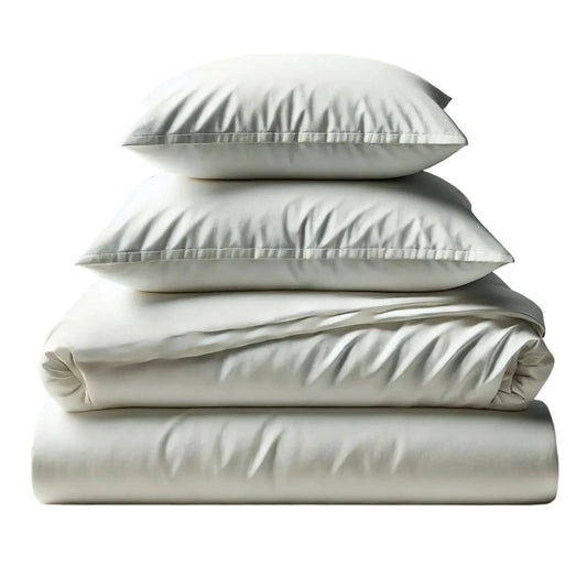 Bamboo Duvet Cover + 2 Shams Set by Pure Fiber, white bamboo fabric on Tampa Home & Garden Store