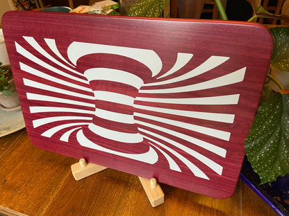 Purple Heart Charcuterie Board - Handcrafted "Worm Hole" Inlay. - Tampa Home & Garden Store