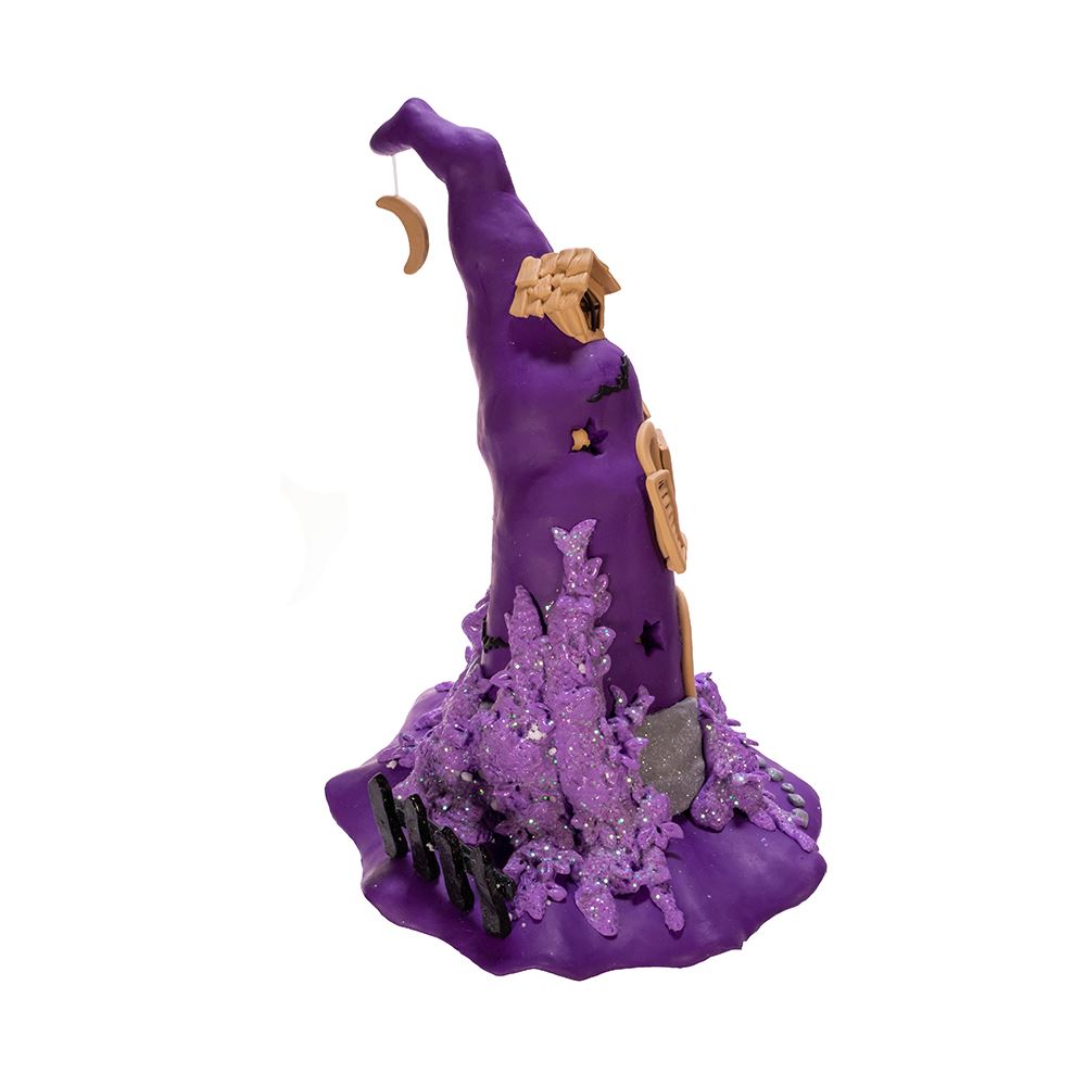 Purple LED Witch Hat Table Piece - Tampa Home & Garden Store