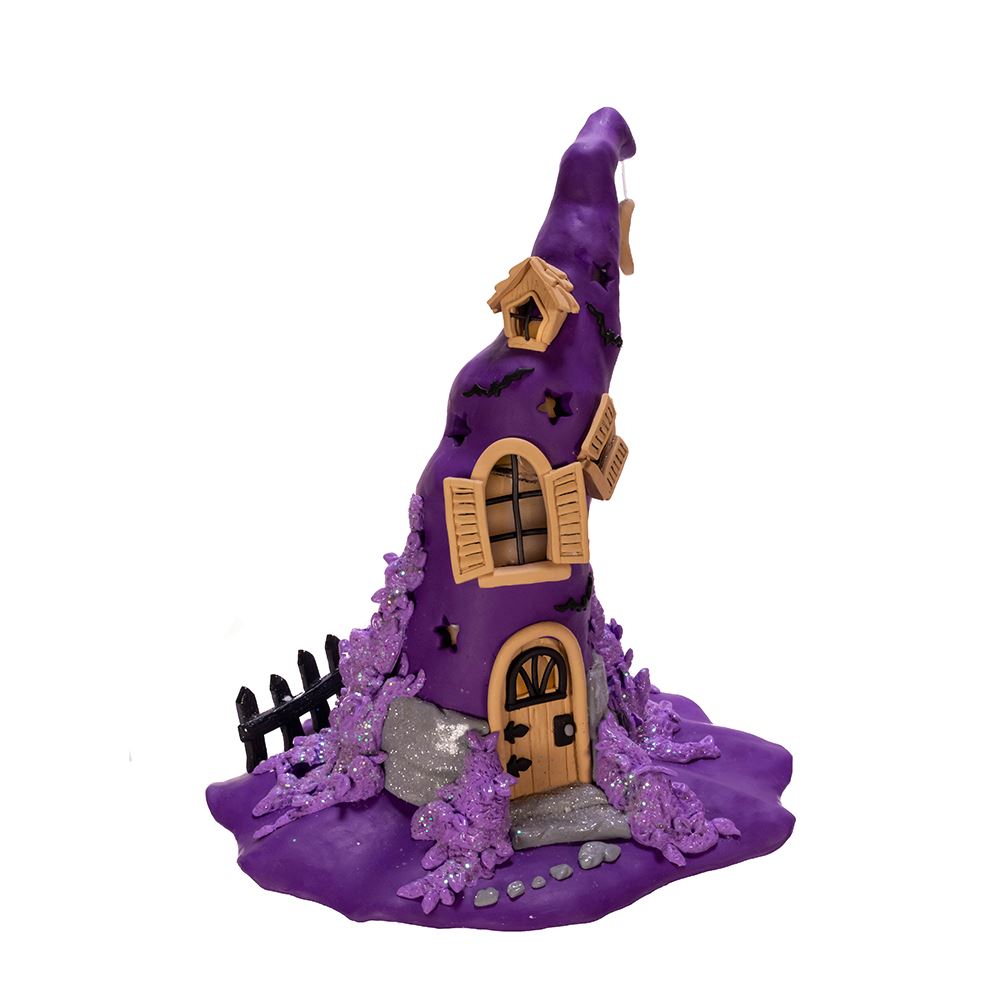 Purple LED Witch Hat Table Piece - Tampa Home & Garden Store