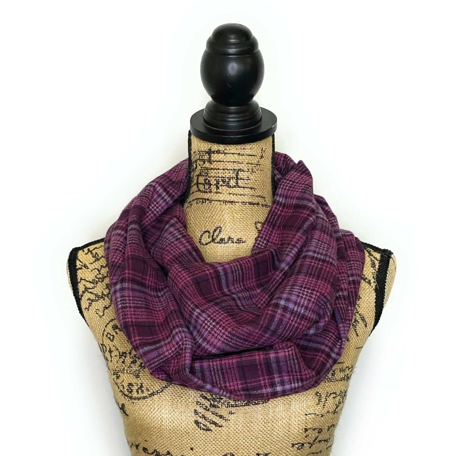 Purple and Magenta with Cornflower Blue Accent 100% Organic Cotton Infinity and Blanket Scarves - Tampa Home & Garden Store