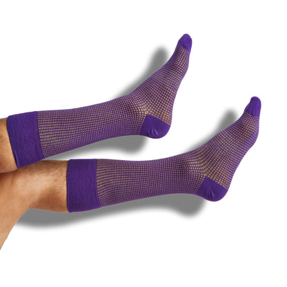 Purple and gold dress socks 4 pack, team colorways by DeadSoxy on Tampa Home & Garden Store