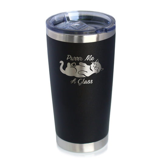 Purr Me A Glass - Insulated Coffee Tumbler Cup with Sliding Lid - Stainless Steel Insulated Mug - Fun Unique Cat Themed Décor and Gifts - Tampa soil911.com