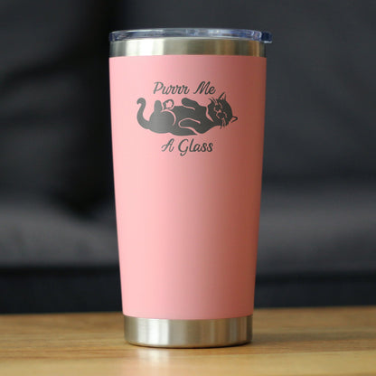 Purr Me A Glass - Insulated Coffee Tumbler Cup with Sliding Lid - Stainless Steel Insulated Mug - Fun Unique Cat Themed Décor and Gifts - Tampa soil911.com