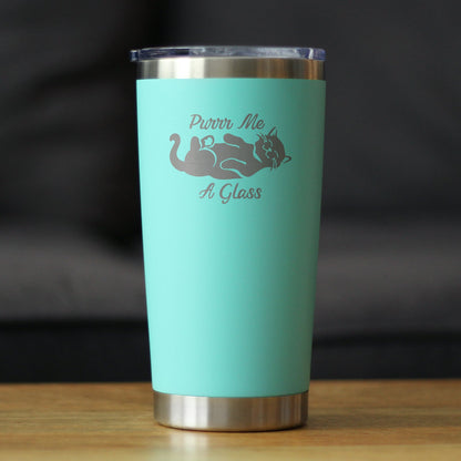 Purr Me A Glass - Insulated Coffee Tumbler Cup with Sliding Lid - Stainless Steel Insulated Mug - Fun Unique Cat Themed Décor and Gifts - Tampa soil911.com