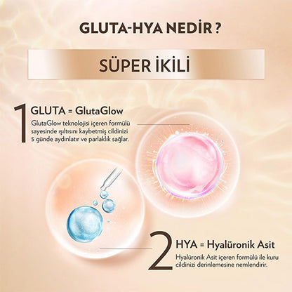 Beauty Care Bag Gluta-Hya Serum highlighting GlutaGlow technology and hyaluronic acid on Tampa Home & Garden Store