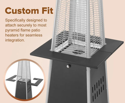 Pyramid Flame Patio Heater Accessory Table black metal mounts to gas heater Fire Sense Home on Tampa Home & Garden Store