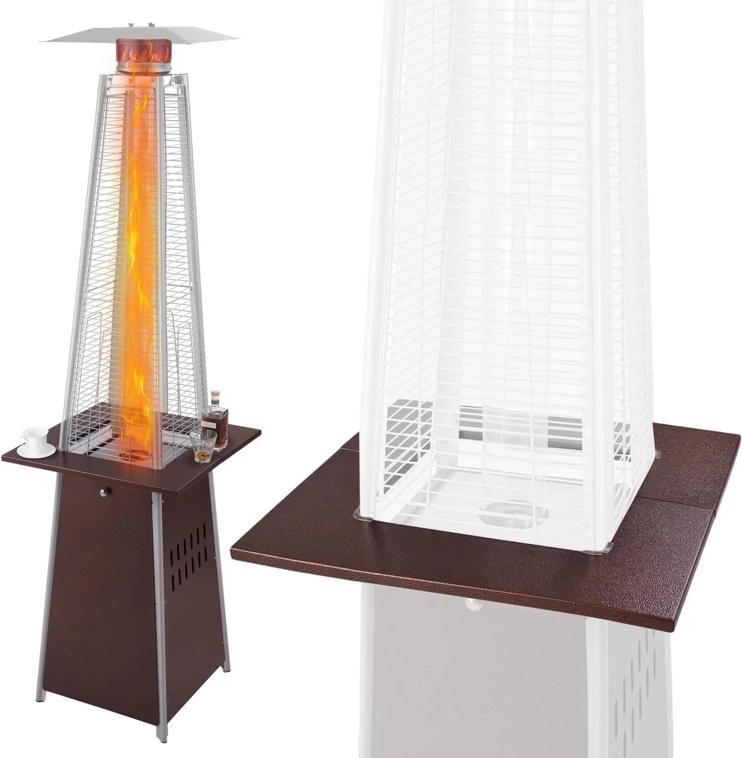 Pyramid Flame Patio Heater Accessory Table in bronze for Fire Sense/Balkene Home gas heater on Tampa Home & Garden Store