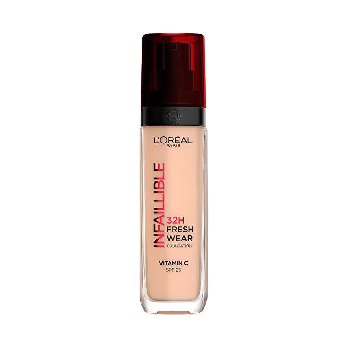 Foundation bottle L'Oréal Paris Infallible 32H Fresh Wear beige shade with Vitamin C SPF 25 on Tampa Home & Garden Store