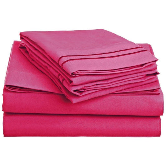 Queen size 4-Piece Sheet Set in Pink Polyester Microfiber - Tampa Home & Garden Store