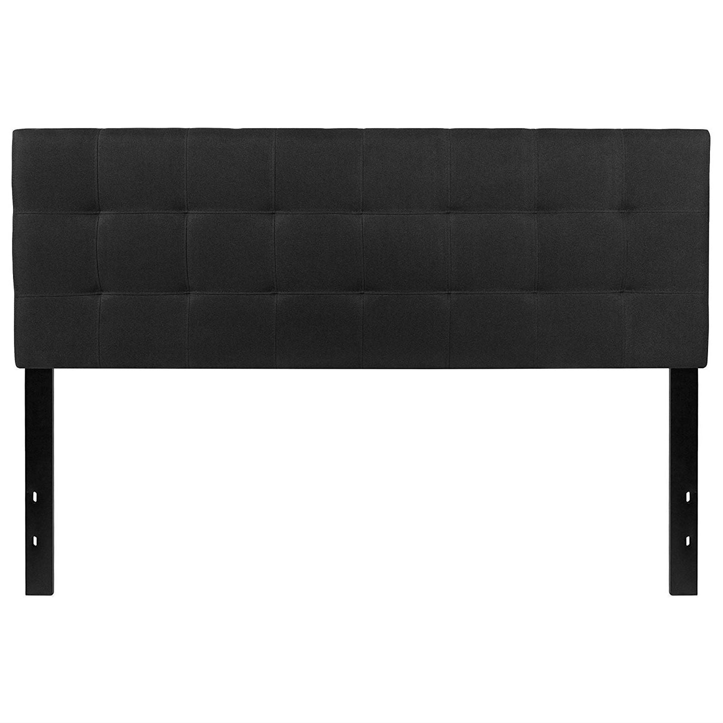 Cabecero de panel tapizado en tela negra moderna tamaño Queen