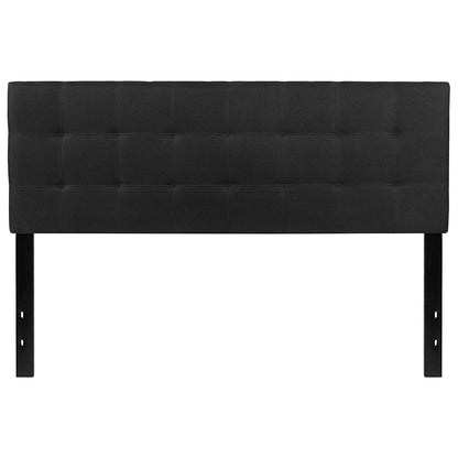 Cabecero de panel tapizado en tela negra moderna tamaño Queen