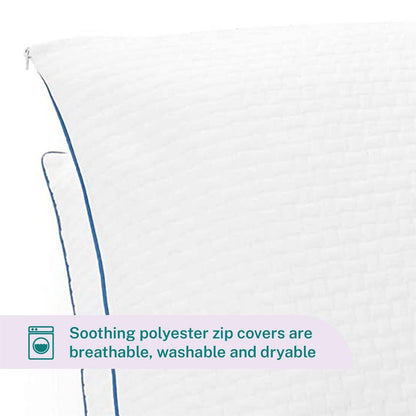 Juego de 2 almohadas de espuma viscoelástica tamaño queen con funda extraíble lavable a máquina