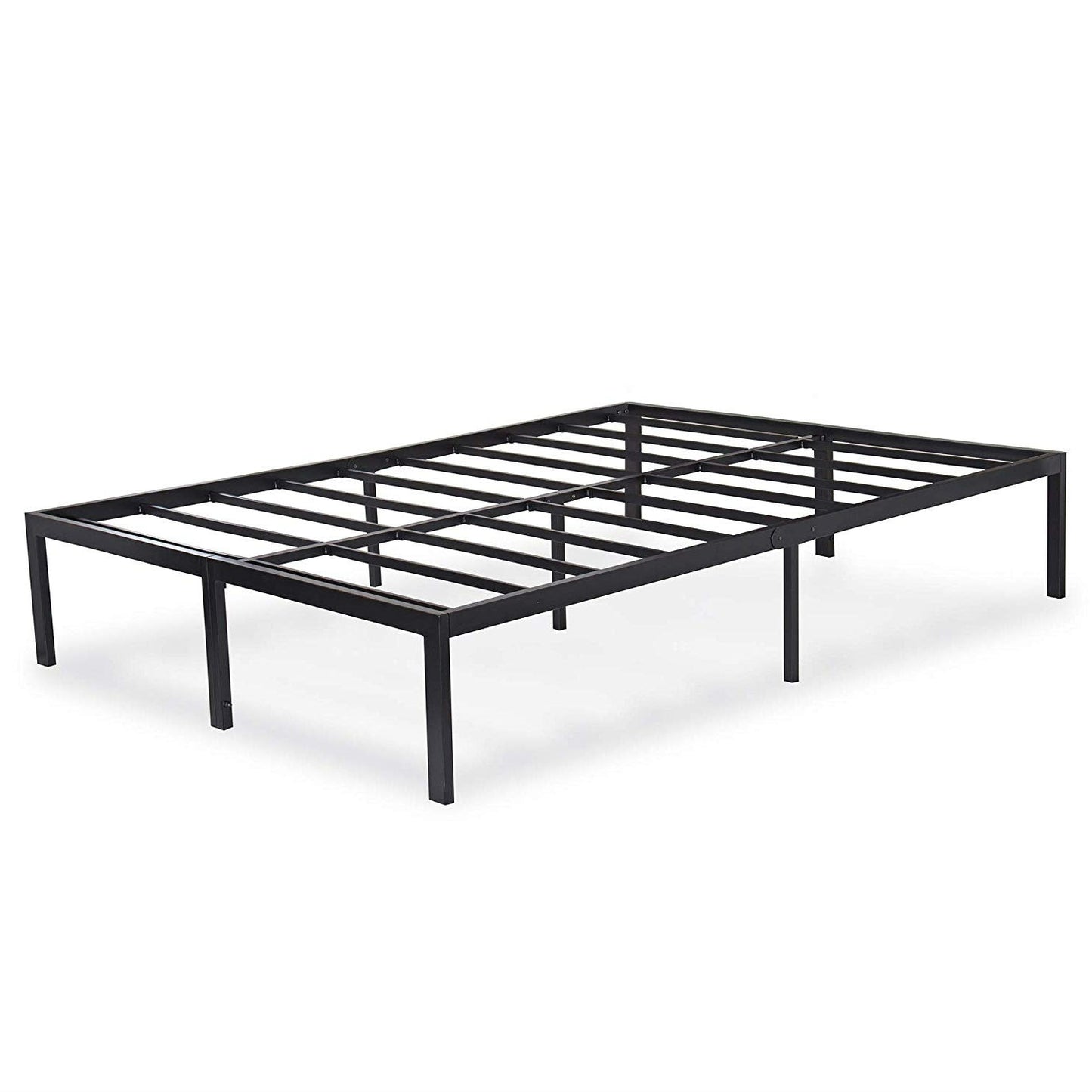 Base de cama tipo plataforma tamaño Queen moderna de metal negro de alta resistencia