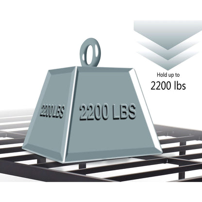 Base de cama de plataforma de metal de alta resistencia tamaño Queen - Soporta hasta 2,200 libras