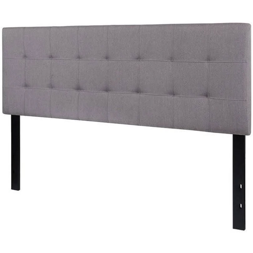Cabecero tapizado de tela gris claro moderno tamaño Queen