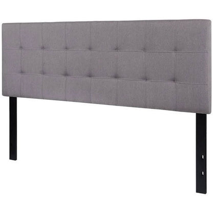 Cabecero tapizado de tela gris claro moderno tamaño Queen
