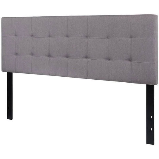 Queen size Modern Light Grey Fabric Upholstered Panel Headboard - Tampa Home & Garden Store