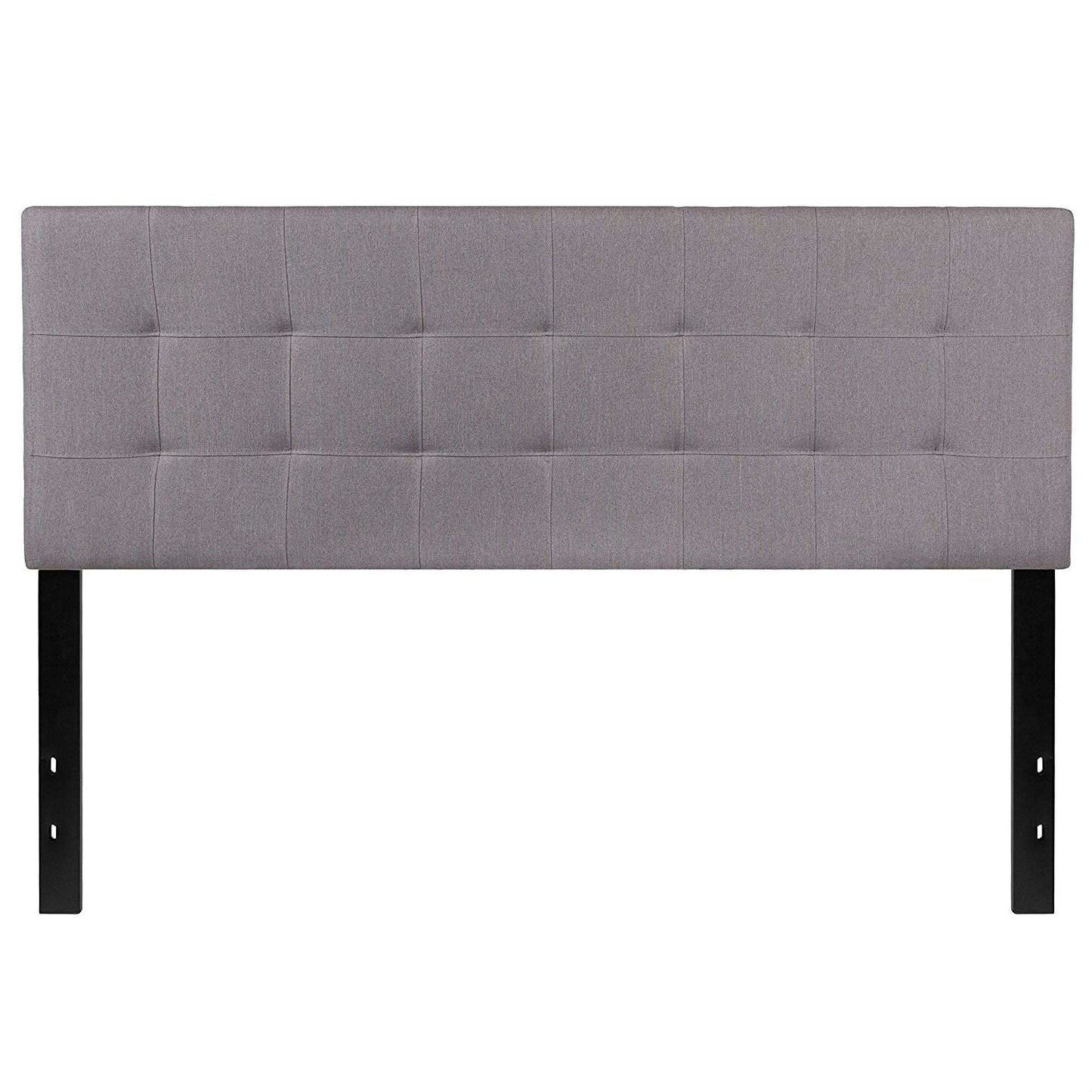 Cabecero tapizado de tela gris claro moderno tamaño Queen