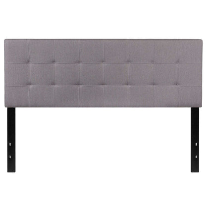 Cabecero tapizado de tela gris claro moderno tamaño Queen