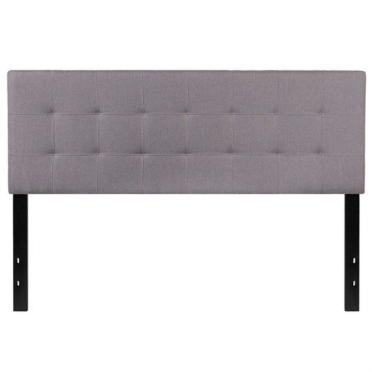 Queen size Modern Light Grey Fabric Upholstered Panel Headboard - Tampa Home & Garden Store