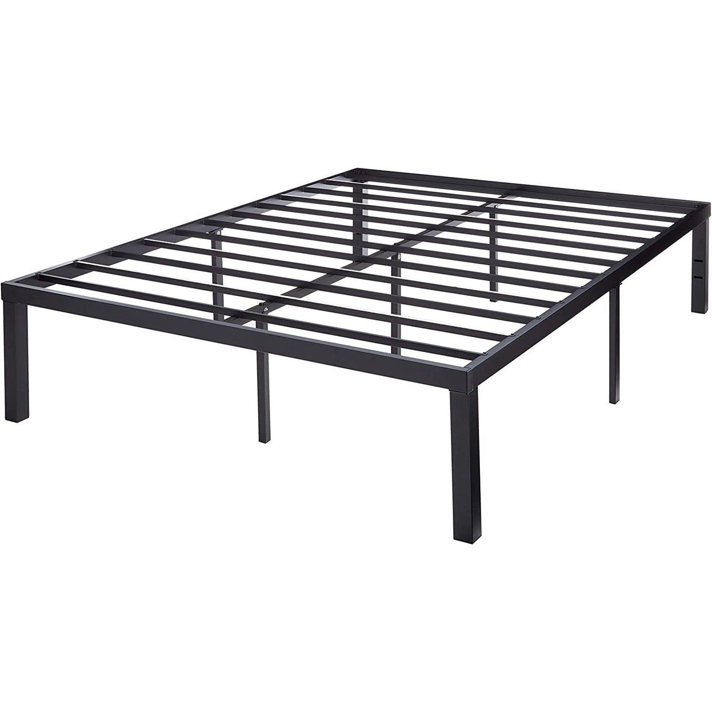 Base de cama moderna tamaño Queen de metal de acero resistente de 16 pulgadas