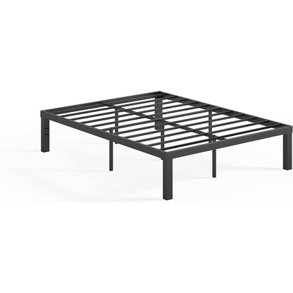 Base de cama moderna tamaño Queen de metal de acero resistente de 16 pulgadas