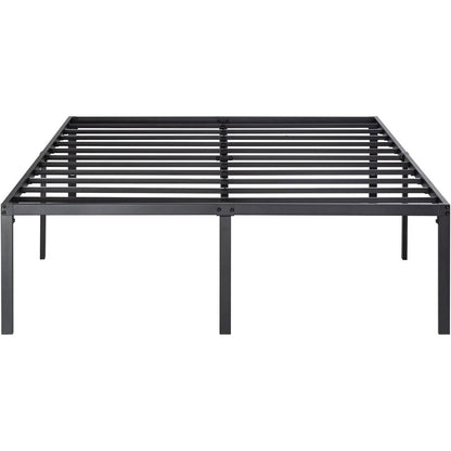Estructura de cama metálica Queen de plataforma de 18 pulgadas con espacio de almacenamiento debajo de la cama
