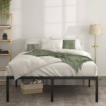 Estructura de cama metálica Queen de plataforma de 18 pulgadas con espacio de almacenamiento debajo de la cama