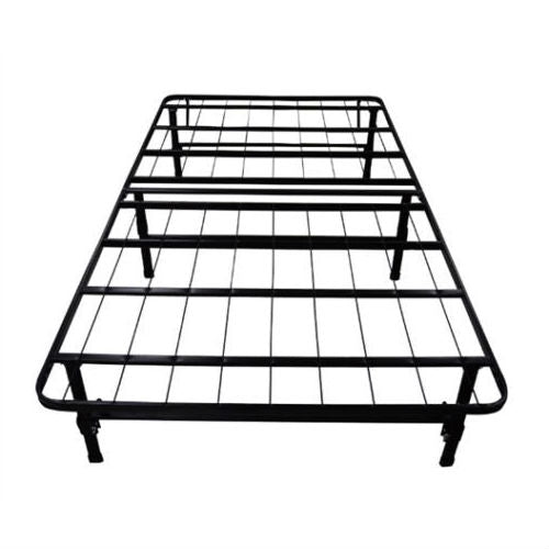 Estructura de cama Queen de metal negro con plataforma