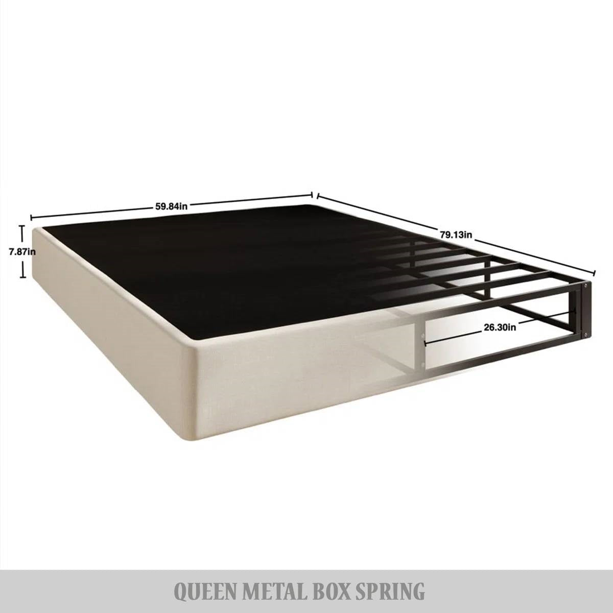 Base de somier con estructura metálica de 7.8 pulgadas Queen Size con funda