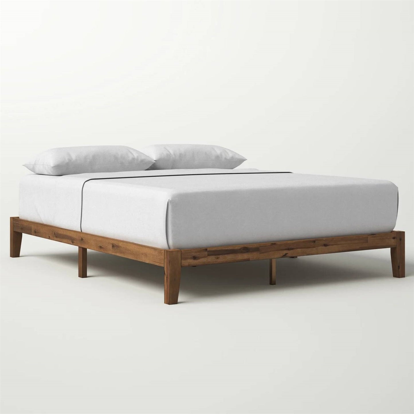 Base de cama de plataforma de madera maciza Queen Simple Modern - Capacidad de peso de 317 kg