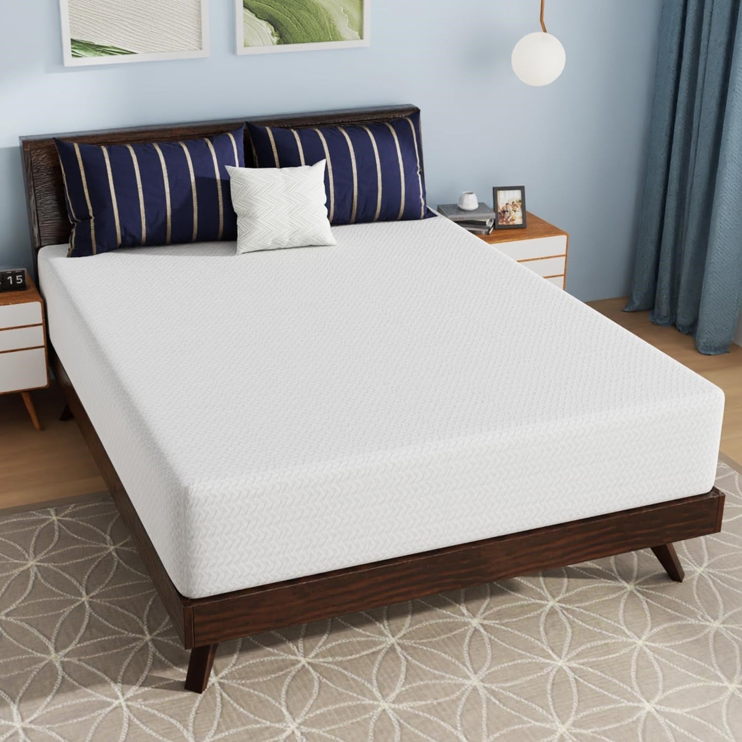 Colchón Queen Size de Espuma Viscoelástica con Carbón Activado, 12 Pulgadas, con Funda Extraíble
