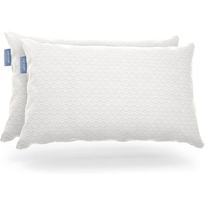 Juego de 2 almohadas Queen de espuma viscoelástica triturada con funda transpirable de bambú de lujo