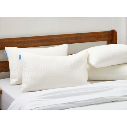 Juego de 2 almohadas Queen de espuma viscoelástica triturada con funda transpirable de bambú de lujo