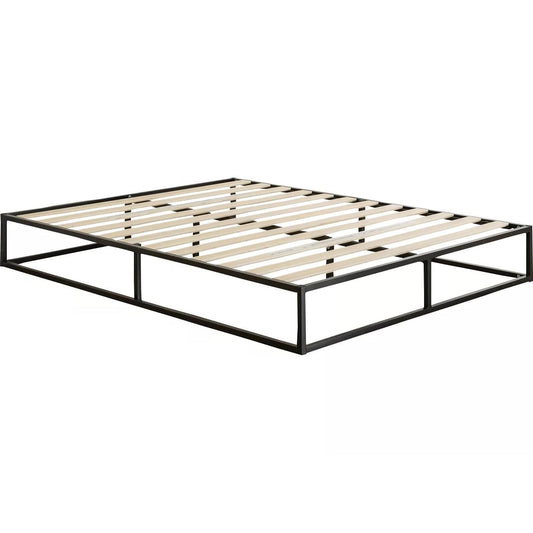 Queen size 10-inch Low Profile Modern Metal Wood Slat Platform Bed Frame - Tampa Home & Garden Store