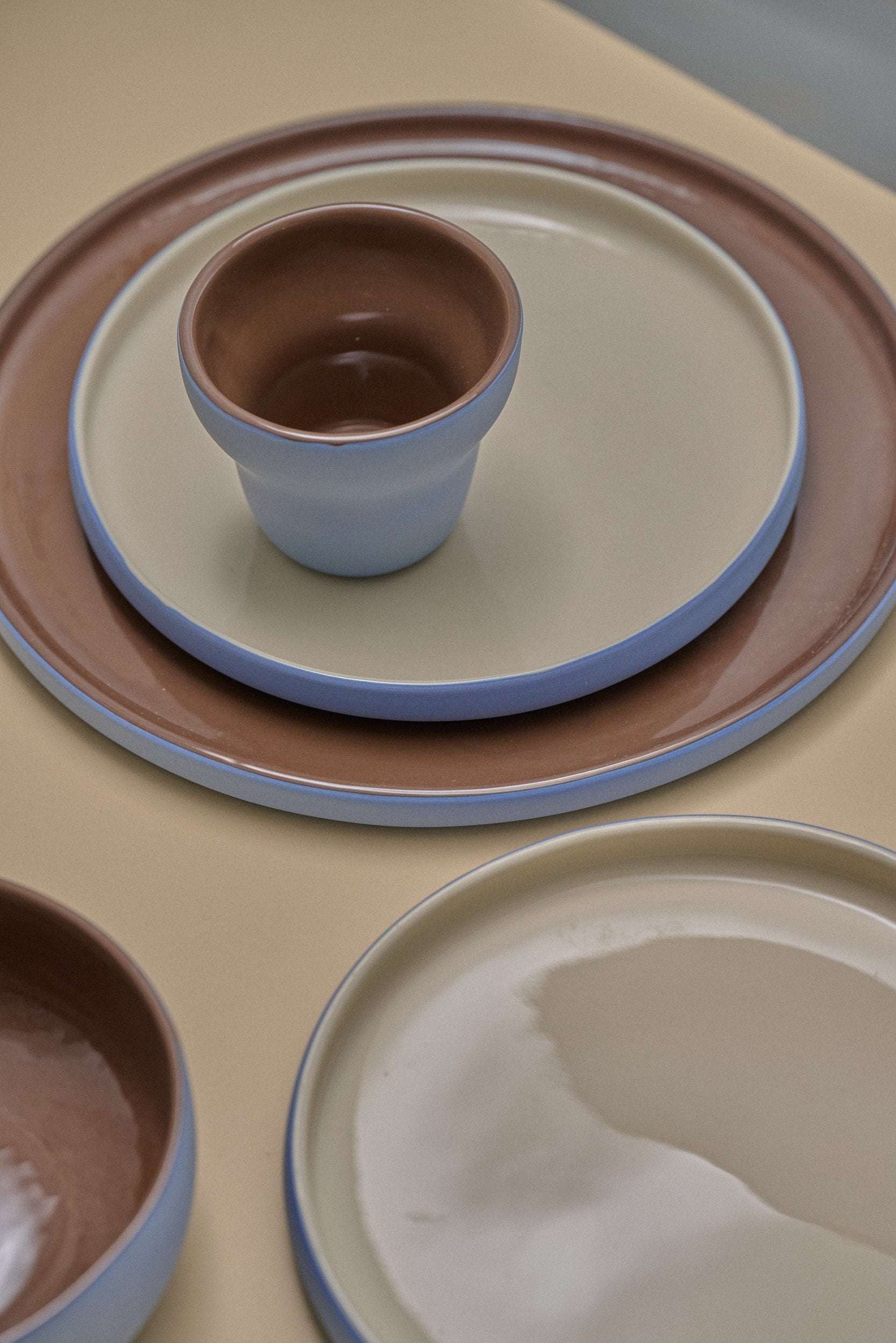 Handmade Blue Plates and Forget Me Flower Design
