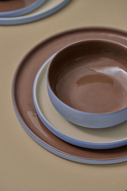 Handmade Porcelain Bowl and Forget Me Not Brown