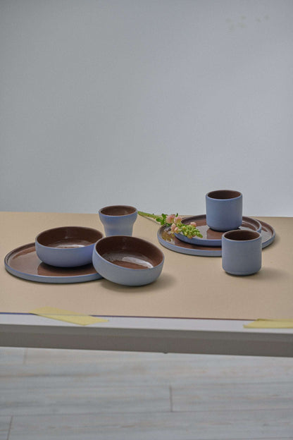 Handmade Porcelain Coffee Cup In Blue And Brown