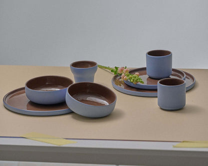 Handmade Blue Plates and Forget Me Flower Design