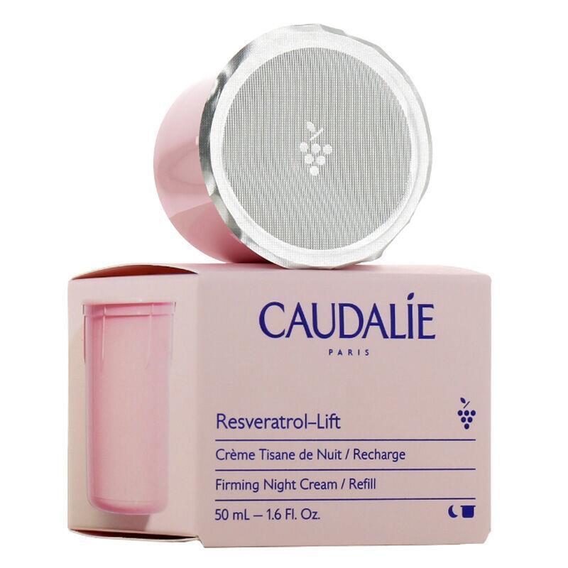 Caudalie Resveratrol-Lift night cream refill 50ml in pink box with round silver lid jar on Tampa Home & Garden Store