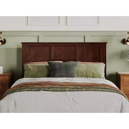 Queen Size Walnut Wood Finish Headboard for Bed