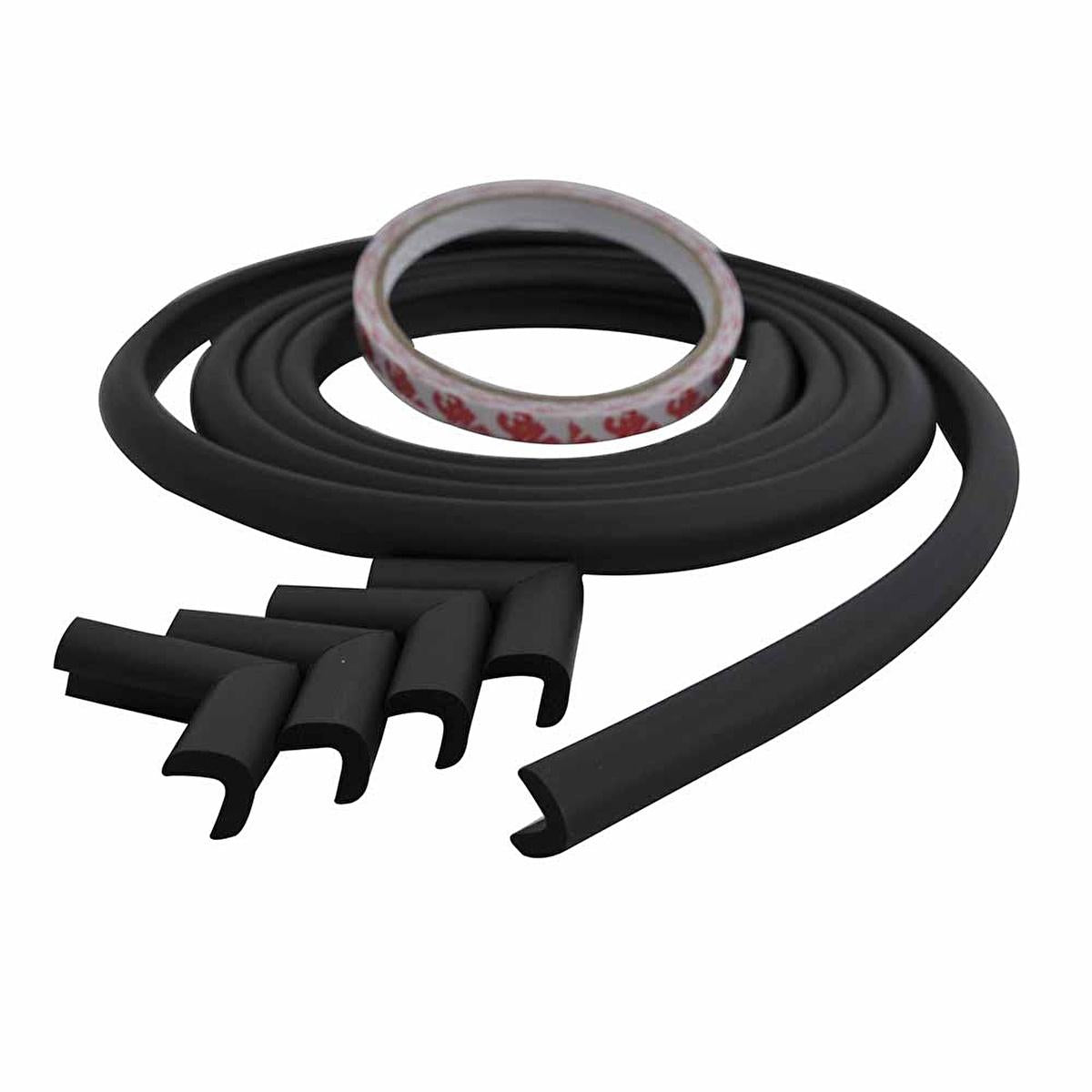 Miny Baby Safety Corner Protector and Edge Guard set in black flexible rubber on Tampa Home & Garden Store
