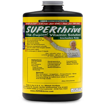 Superthrive liquid concentrate plant nutrients bottle Rivendell Distribution, black bottle on Tampa Home & Garden Store
