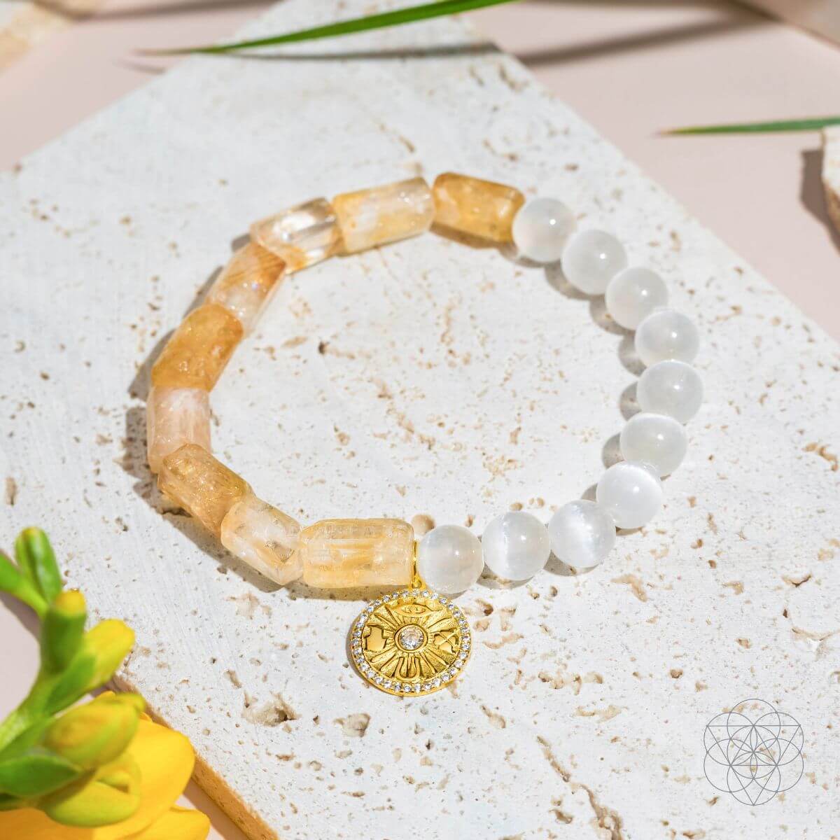 Quartet of Luck - Citrine & Selenite Bracelet of Serendipity - Tampa Home & Garden Store