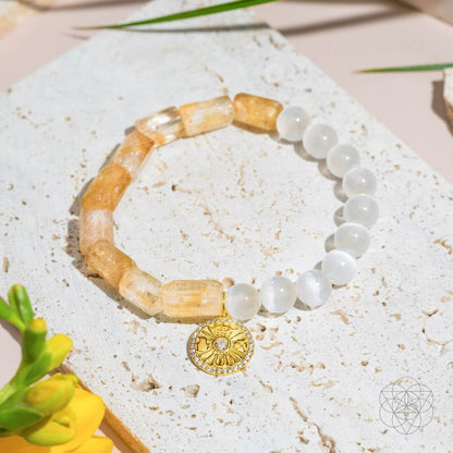 Quartet of Luck - Citrine & Selenite Bracelet of Serendipity - Tampa Home & Garden Store