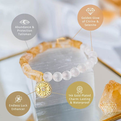 Quartet of Luck - Citrine & Selenite Bracelet of Serendipity - Tampa Home & Garden Store