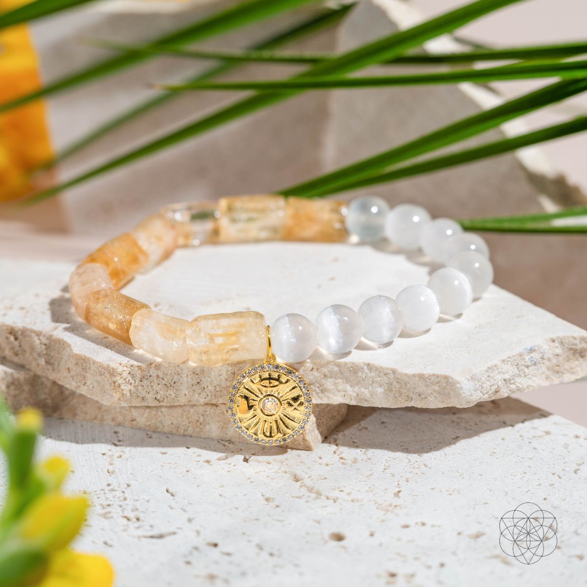 Quartet of Luck - Citrine & Selenite Bracelet of Serendipity - Tampa Home & Garden Store