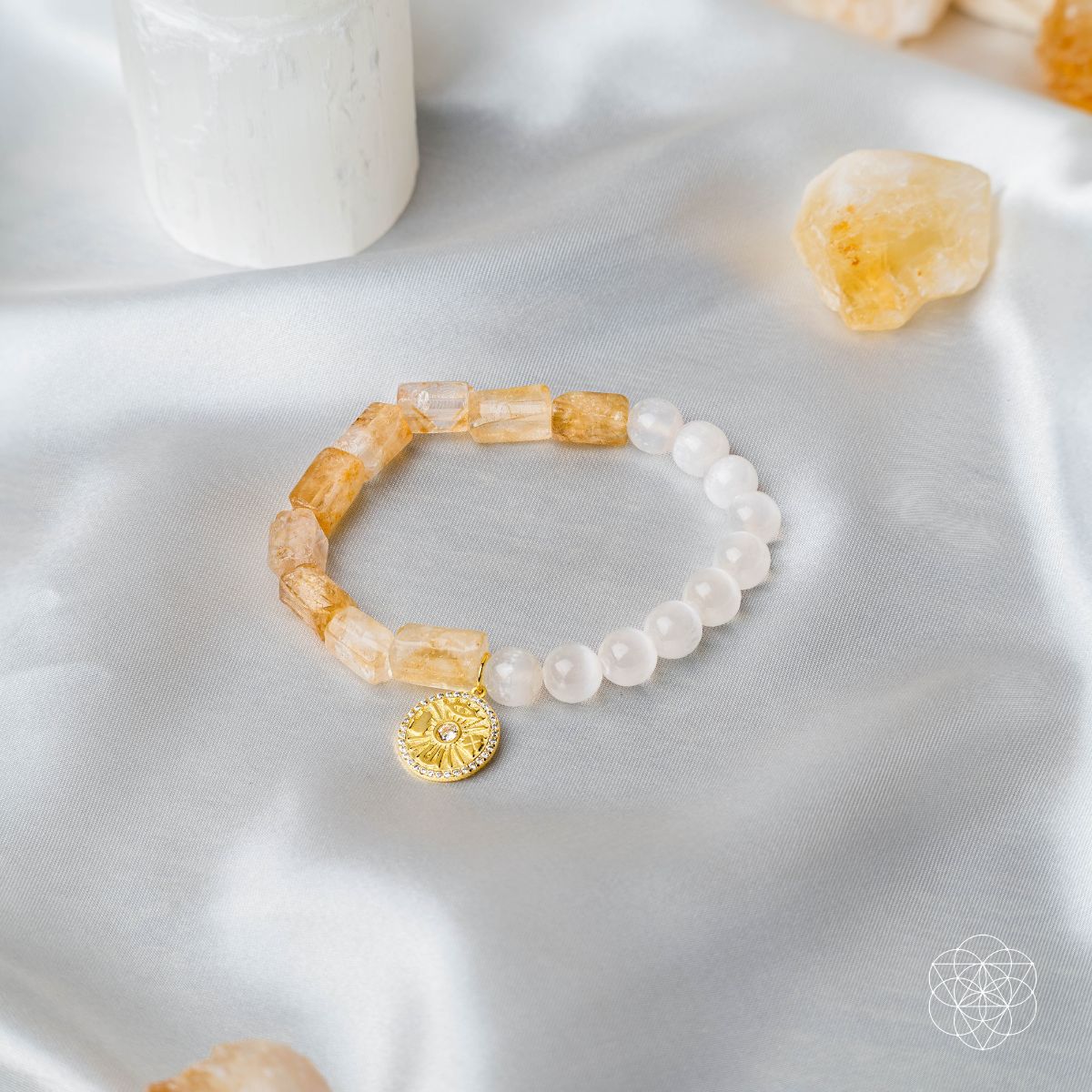 Quartet of Luck - Citrine & Selenite Bracelet of Serendipity - Tampa Home & Garden Store