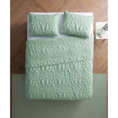 Queen Coastal Beach Starfish Seashell Seahorse Light Green Teal Quilt Set - Tampa Home & Garden Store